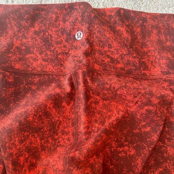 Red Marble Lulu Leggings 25” Size 8 - Picture 4 of 4